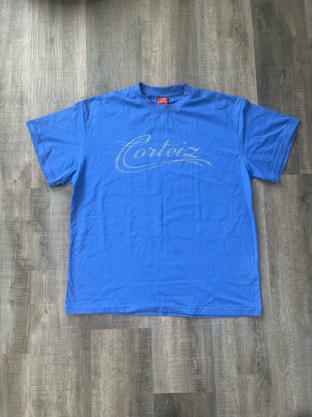 Corteiz Script Logo Short Sleeve Tee - Blue